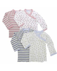 Side Snap Long-Sleeve T-Shirt - Pink and Blue