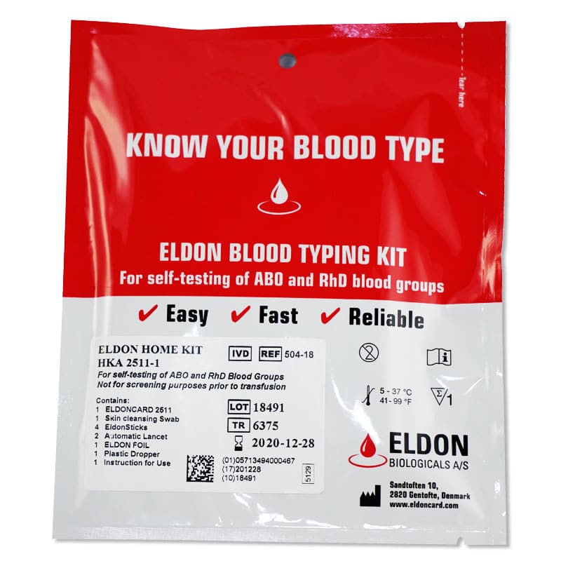 Eldoncard Blood Typing Kit - Each